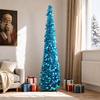 vidaXL Pop up-julgran 180 cm PET Blå