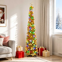 vidaXL Pop-up-julgran med LED och stjärna i toppen 180 cm