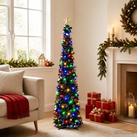 vidaXL Pop-up-julgran med LED och stjärna i toppen 150 cm