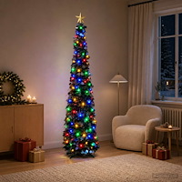 vidaXL Pop-up-julgran med LED och stjärna i toppen 180 cm