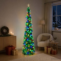 vidaXL Pop-up-julgran med LED och stjärna i toppen 180 cm