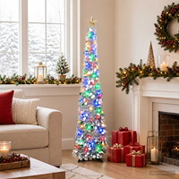 vidaXL Pop-up-julgran med LED och stjärna i toppen 120 cm