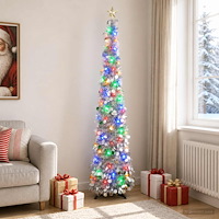 vidaXL Pop-up-julgran med LED och stjärna i toppen 180 cm