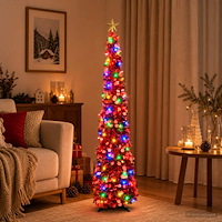 vidaXL Pop-up-julgran med LED och stjärna i toppen 150 cm