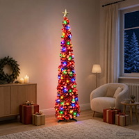 vidaXL Pop-up-julgran med LED och stjärna i toppen 180 cm