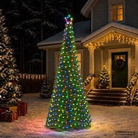 vidaXL Glittrig LED-julgran med fot EKENAS 250 cm 370 LED-lampor