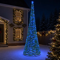vidaXL Glittrig LED-julgran med fot EKENAS 500 cm 868 LED-lampor Blå