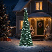 vidaXL LED-julgran med glitter och markspett EKENAS 250 cm
