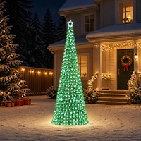vidaXL LED-julgran med glitter och markspett EKENAS 300 cm
