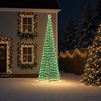 vidaXL LED-julgran med glitter och markspett EKENAS 400 cm