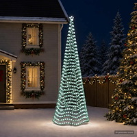 vidaXL LED-julgran med glitter och markspett EKENAS 500 cm
