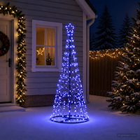 vidaXL LED-spiraljulgran med fot EKENAS 180 cm 220 LED-lampor Blå