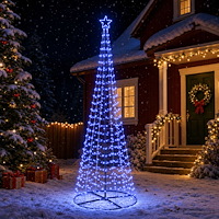 vidaXL LED-spiraljulgran med fot EKENAS 300 cm 475 LED-lampor Blå