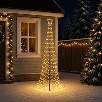 vidaXL Spiraljulgran med LED och markspett EKENAS 180 cm