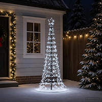 vidaXL Spiraljulgran med LED och markspett EKENAS 180 cm