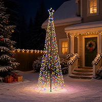 vidaXL Spiraljulgran med LED och markspett EKENAS 250 cm