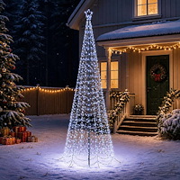 vidaXL Spiraljulgran med LED och markspett EKENAS 300 cm