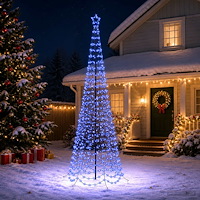 vidaXL Spiraljulgran med LED och markspett EKENAS 300 cm