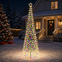 vidaXL Spiraljulgran med LED och markspett EKENAS 300 cm