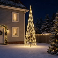vidaXL Spiraljulgran med LED och markspett EKENAS 500 cm