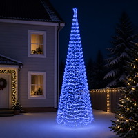 vidaXL Spiraljulgran med LED och markspett EKENAS 500 cm