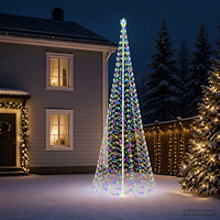 vidaXL Spiraljulgran med LED och markspett EKENAS 500 cm