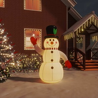 vidaXL Uppblåsbar Snögubbe med LED-lampor 120 cm