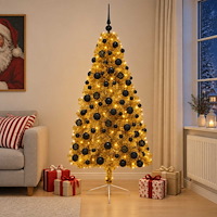 vidaXL Konstgjord julgran med julkulor 210 cm 300 LED-lampor Varmvit