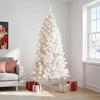 vidaXL Plast Hingad Julgran 180 cm 300 LED-lampor Varmvit