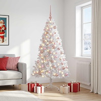 vidaXL Konstgjord julgran med julkulor 180 cm 300 LED-lampor Varmvit