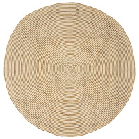 vidaXL Områdesmatta Vit Ø 180 cm Jute