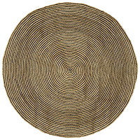 vidaXL Områdesmatta Svart Ø 210 cm Jute