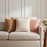 vidaXL Kuddöverdrag 2 st HEERLEN Gräddvit 30 x 30 cm Bouclé