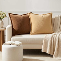 vidaXL Kuddöverdrag 2 st HOUTEN Taupe 45 x 45 cm Flanell