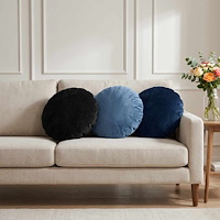 vidaXL Kuddöverdrag 6 st HEERLEN Mörkblå Diam. 40 cm Flanell