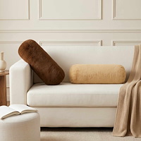 vidaXL Kuddöverdrag 6 st HEERLEN Taupe Diam. 15 x 40 cm Flanell