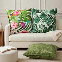 vidaXL Kasta Kudde 2 st HOUTEN Bladdesign 80 x 80 cm Polyester