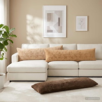 vidaXL Kuddöverdrag 2 st HEERLEN Taupe 40 x 145 cm Faux Kaninpäls