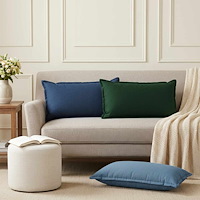 vidaXL Kuddöverdrag 2 st HOUTEN Mörkgrön 40 x 80 cm Faux Linne