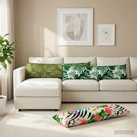 vidaXL Kasta Kudde 2 st HEERLEN Bladdesign 40 x 145 cm Polyester