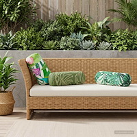 vidaXL Kasta Kudde 2 st HEERLEN Bladdesign Diam. 15 x 40 cm Polyester