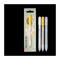 Sakura Sakura Gelly Roll Retractable – guld, silver och vit, 3-pack / Sakura Gelly Roll Gelpennor – Specialset 3-pack