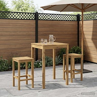 vidaXL Trädgård Bar Bord LAREN Vit tvätt 70 x 68,5 x 105 cm
