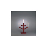 KONSTSMIDE Elljusstake 5 ljus 35x49cm trä röd