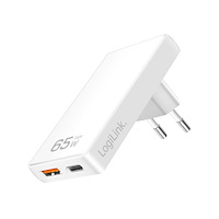 LogiLink LogiLink PA0368 USB-laddare 65 W GaN, 1x USB-C, 1x USB-A, vi...