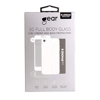 GEAR Härdat Glas 3D 2in1 Front & Back iPhone 8 Edge to Edge Vit med Klar baksida