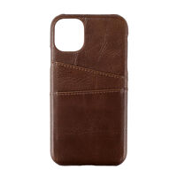 ONSALA COLLECTION Mobilskal Skinn Brun iPhone 11 med Kortfack
