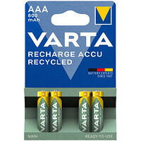 Varta Recycle Laddningsbart batteri AAA 800 mAh 4-p