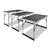 vidaXL Tapetbord 3 st hopfällbara justerbara