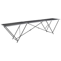 vidaXL Hopfällbart tapetbord MDF och aluminium 300x60x78 cm